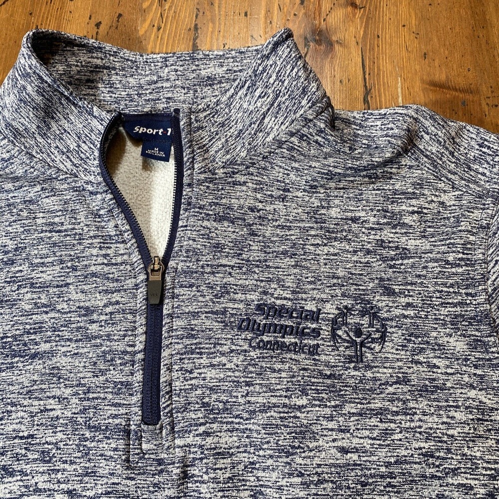 Special Olympics 1/4 Zip Pullover Fleece Sweater Connecticut Sport Tech Mens Med